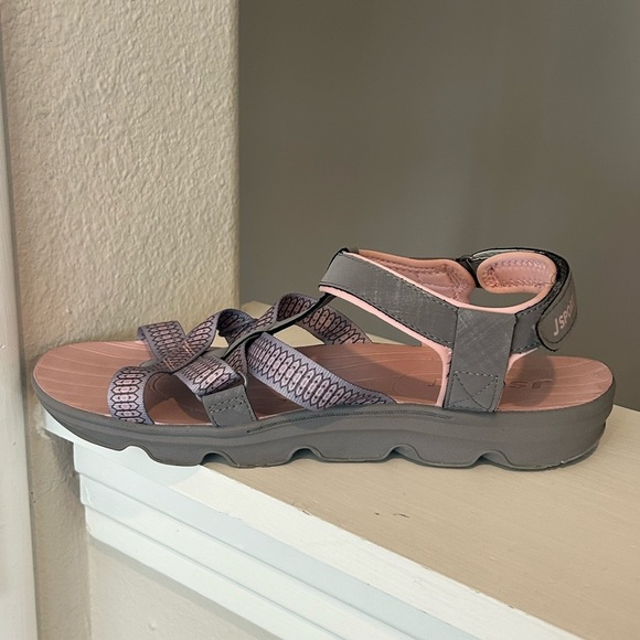 Jsport KAIA Women's Sports Sandal - Adjustable Straps (Pink/Grey) Size 9 - Picture 2 of 9